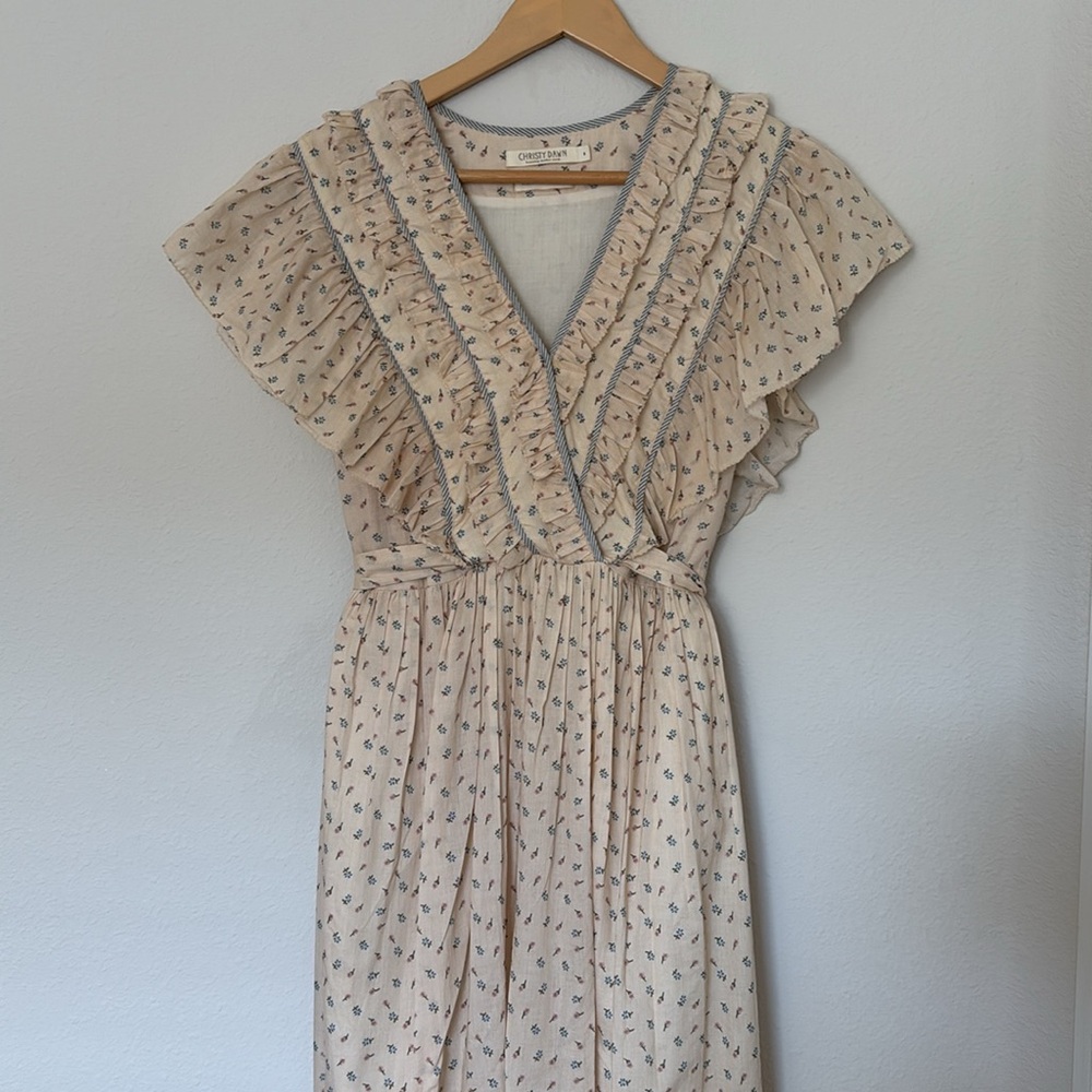 Christy Dawn 🌼 Kori Cotton Dress in Daffodil Cream Floral Maxi Midi Dress (S) - Picture 3 of 7